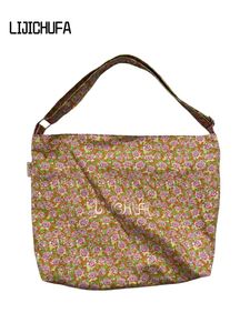 Retro Floral Handbag Portable Shopping <b>Tote</b> <b>Bag</b> Wholesale Cotton Flower Print Single Shoulder High Capacity Beach <b>Bag</b> for Women - Product Image 6