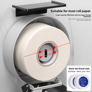 Dispensador de Papel Higiénico Autoadhesivo para Baño Comercial, sin Taladro, para Rollo Grande, Montado en la Pared - Product Image 4
