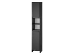 Modern Anthracite Grey <strong>Free</strong> <strong>Standing</strong> MDF Wood <strong>Tall</strong> <strong>Bathroom</strong> <strong>Cabinet</strong> with Doors OEM Design From Factory Source - Product Image 4