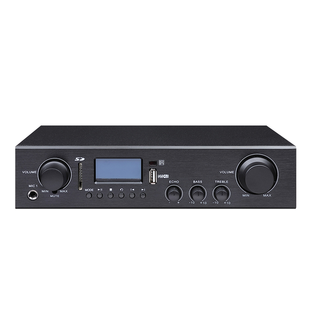 ST2100 2 Zone Professional Audio Amplifier Blue-tooth FM 2*100W Public Address Stereo Digital Mixer Amplifier
