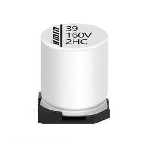 ตัวเก็บประจุแบบติดผิวหน้า ยี่ห้อ Manufacturer Channel รุ่น 220 uF CAP ALUM 100V POLAR VMML1652A221MV - Product Image 1