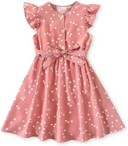 High Quality Princess Floral Print Sleeveless Casual Party Tutu Dresses For Girls