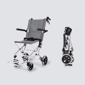 Pequeña silla de ruedas Manual ultraligera de aluminio ligero portátil plegable de un clic mejor silla de ruedas para viajar - Product Image 1