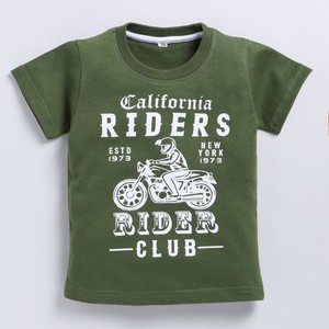 T-shirt en coton pur imprimé pour garçons, tissu doux et respirant, coupe confortable, motif stylé California Rider, vêtement décontracté - Product Image 1