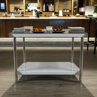 Table de travail de cuisine réglable en acier inoxydable pour hôtels et restaurants pour la préparation des aliments