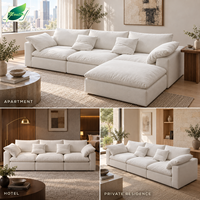 Canapé modulaire moderne italien compressé, canapé nuage blanc, canapé sans armature en coton, ensemble de canapés sectionnels