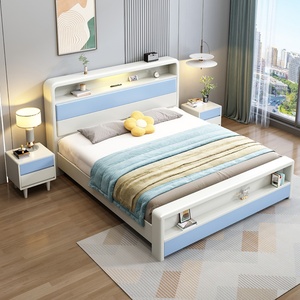 Muebles de Dormitorio para Niños de Alta Calidad en Oferta, Juego de Cama Queen de Madera Maciza, Diseños de Camas Dobles de Madera Tamaño King - Product Image 2