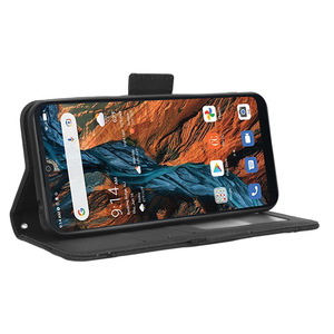 Funda de cuero con tapa tipo billetera y ranuras para múltiples tarjetas, diseño de rayas de ganado, para teléfono celular Consumer Cellular <span class=keywords><strong>Verve</strong></span> Connect ZTE Z6103 - Product Image 1
