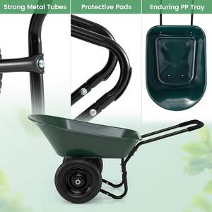 बाहरी लॉन यार्ड फार्म और खेत उपयोग के लिए 14-इंच न्यूमेटिक टायर 330 एलबीएस क्षमता के साथ भारी शुल्क उपयोगिता उद्यान कार्ट - Product Image 2