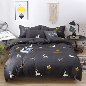 Bộ ga trải giường màu đen hiện đại, thiết kế mới, chất liệu 100% polyester, 4 món - Product Image 5