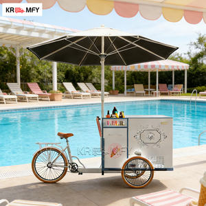 Chariot de vente ambulante de nourriture électrique en acier inoxydable et fibre de verre, chariot de vente de glaces, chariot de vente de sucettes glacées, chariot de vente de gelato commercial à vendre - Product Image 3