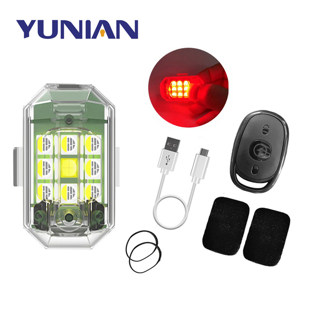 M3 Wireless Remote Control Strobe Light LED Mini Warning Lamp 7 Colors for Car Motorcycle Bicycle Indicator Lamp Accessories