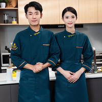 Uniforme de chef noir en taille XL, veste de cuisine régulière Cannes, uniforme de chef de restaurant, conception de logo personnalisé, ensembles d'uniformes de chef tendance