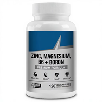 Zinc Magnésium B6 + Bore Formule Premium OEM Marque Privée Vente en Gros 120 Capsules Végétales pour le Soutien Musculaire, du Sommeil, du Cœur et du Système Immunitaire