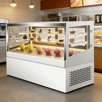 Vitrine réfrigérée à double porte pour pâtisseries, à température unique, avec éclairage LED, pour la présentation et le refroidissement des gâteaux