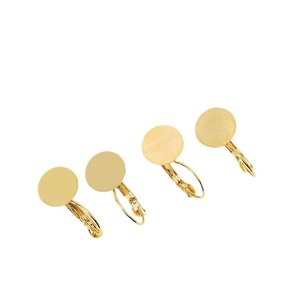 <b>Clip</b>-on Earrings Gold Plated Zinc Alloy Flat Circular <b>Ear</b> <b>Clips</b> For DIY Jewelry Making Unisex Fashion Accessory - Product Image 5