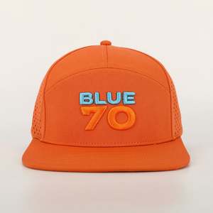 OEM vente en gros logo brodé de haute qualité étanche performance réglable 7 panneaux de polyester découpé au laser trou plat bord personnalisé - Product Image 2