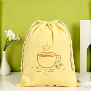 High Breathable Cotton Canvas <b>Drawstring</b> <b>Backpack</b> Custom Logo for Outdoor Running and Fitness Training - Product Image 3