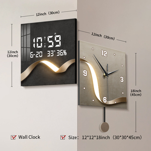 Đồng hồ treo tường hai mặt sáng tạo phòng khách đơn giản góc khí quyển Lịch Vạn Niên điện tử mẫu đồng hồ kỹ thuật số - Product Image 6