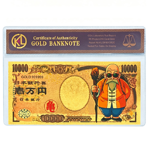 Carte de collection Anime japonais Dragon Z en feuille d'or, billet de 10 000 Yens, 7 designs, cadeau <span class=keywords><strong>manga</strong></span> - Product Image 2