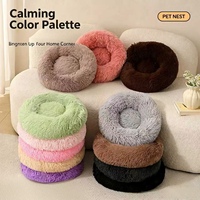Nid pour animaux de compagnie de haute qualité, exquis et mignon, rond, en peluche, pour l'hiver, pour un sommeil profond et chaud, tapis pour chat et chien