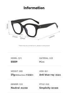 Gafas antiluz azul con remache cuadrado clásico Popular de alta calidad y bajo <span class=keywords><strong>precio</strong></span>, <span class=keywords><strong>lentes</strong></span> de refracción personalizadas, montura de gafas ópticas <span class=keywords><strong>para</strong></span> Miopía - Product Image 4