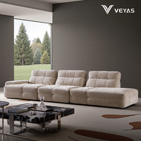 Sofá Cama Seccional Cuadrado Minimalista Moderno de Dos Plazas, Reclinable, Desmontable, Lavable, de Tela Chenille, Textura Suave y Densa, para Villa