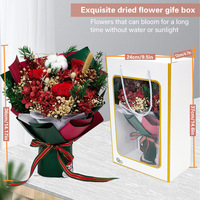 TC Productos de esquema de color de Navidad Regalo Rosas rojas y verdes Decoraciones Ramos de rosas preservadas Conjunto de regalo Ramo de flores eternas