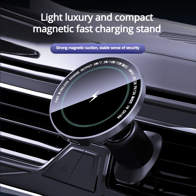 LS New Manufacturer Direct Sales Strong Magnetic Phone Holder with LED Light Car Phone Holder Zinc Alloy