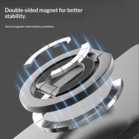 Support de bureau rotatif et pliable en alliage magnétique double face pour téléphones portables, anti-stress, avec anneau de maintien pour spinner de doigt