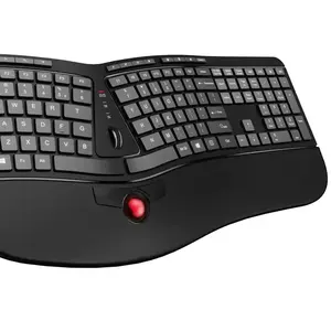 Teclado sem fio ergonômico quieto vertical ergonômico do Teclado com um Trackball para programadores