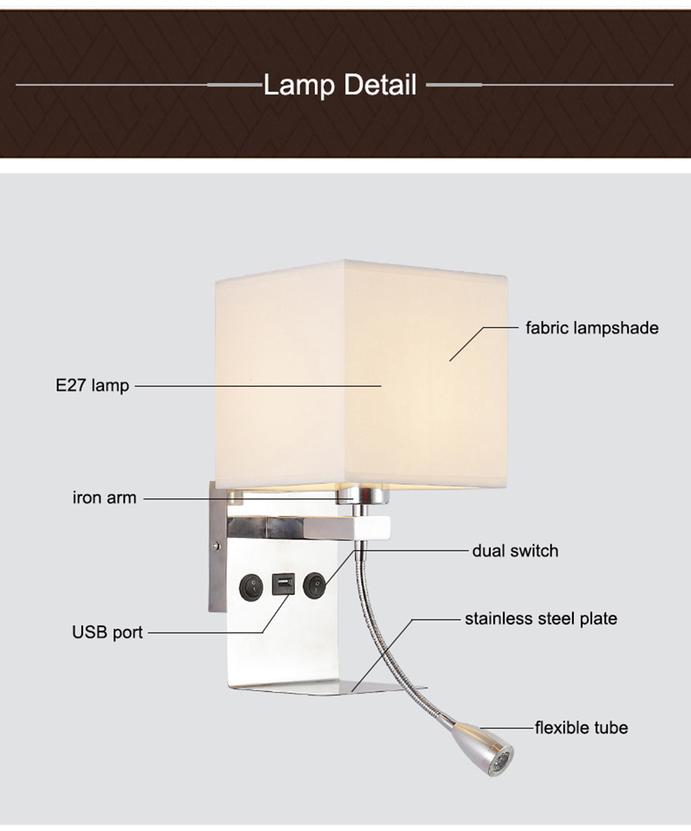 Factory Wholesale Decorative Fabric Lamp Modern Wall light For Hotel Home Living Room