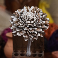 Fleurs en bois de sola avec mèche en coton pour diffuseur de parfum d'ambiance, fleurs artificielles pour décoration de mariage, fête à domicile