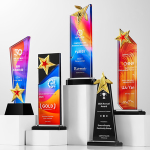 Trophé<span class=keywords><strong>e</strong></span> Créatif Noble Personnalisé en Cristal, Bois et Métal pour la Reconnaissance des Meilleurs Services de Vente - Product Image 3