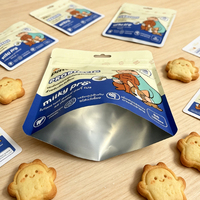 Sachet refermable pour aliments pour animaux de compagnie, pochette à fermeture éclair, pochette personnalisée avec logo pour friandises pour chiens avec trou de suspension