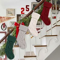 Bas suspendus de Noël personnalisés décorations d'hiver 18 pouces grands bas de Noël en tricot pour les décorations de Noël