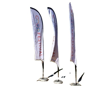 ขาตั้งธงขนนกแบบพกพาสองด้านสำหรับงานแสดงสินค้าพร้อมโลโก้สั่งทำได้ - Product Image 2