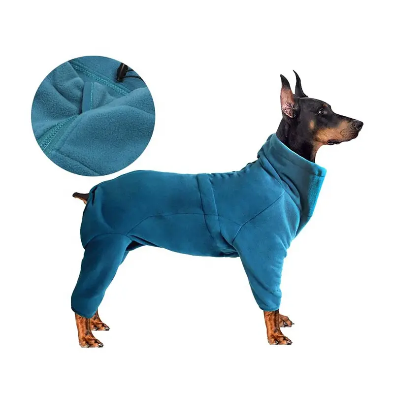 Polar Fleece Pet Warm Clothes Winter Windproof Wool Lined Dog Cold Weather Soft Jacket Dog 4 Legs Coat