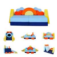 Canapé modulaire en mousse pour enfants, 184 cm, grand mobilier de jeu doux avec housse amovible et lavable, décoration créative pour salle de jeux