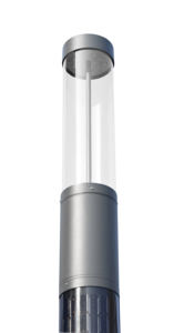 Lampe solaire cylindrique tout-en-un moderne 100-200W Panneau photovoltaïque vertical Capteur micro-ondes Télécommande Étanche IP66 - Product Image 2