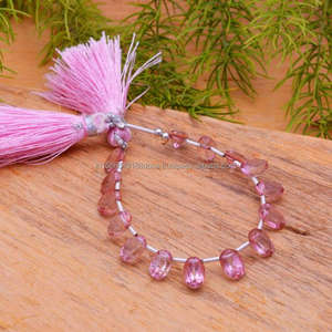 Cuentas exclusivas de piedras preciosas de forma ovalada facetada de topacio Rosa Natural Premium para hacer joyería, pulsera, collar, pendientes - Product Image 4