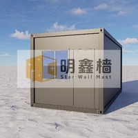 Maison conteneur démontable et pliable résistante à la chaleur de 20 pieds, préfabriquée pour zone rurale, bureau de chantier en milieu désertique
