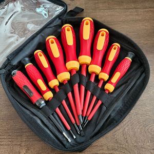 Insulated <b>Screwdriver</b> Set 9 Piece Cross Phillips Magnetic Handle Anti Slip Textured For Electrical Repair DIY Tools - Product Image 4