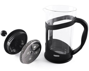 Vente en gros de presse à café en verre borosilicate portable avec piston, logo personnalisé, 12/20/27 oz - Product Image 2