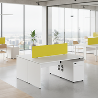 Bureau de travail professionnel à double rangée, système de connexion ABS, mobilier de bureau d'équipe, structure en acier