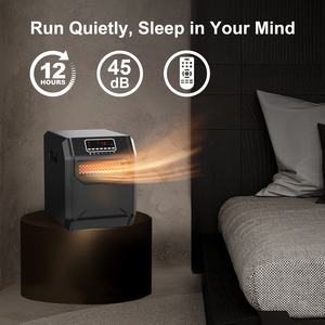 Бытовые регулируемые с дистанционным управлением термостат черный 1000 Вт 1500 Вт Электрический космический инфракрасный нагреватель воздуха - Product Image 4