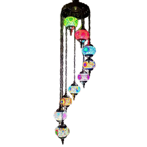 Lampada a Led moderna fatta a mano in stile turco lampadario a mosaico ristorante appeso installazione AC per installazione sospesa ristorante - Product Image 1