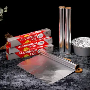 Wholesale ketchen aluminum foil-Custom Food Grade Household Catering Aluminum Foil Roll Jumbo Barbecue Baking Aluminum Foil Paper