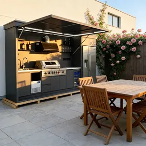 Factory Price All-Weather BBQ Sink Station UV Protected BBQ Room Portable <b>Outdoor</b> Kitchen <b>Cabinet</b> for Business - Product Image 5