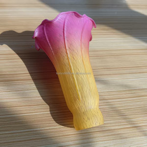 Antique European Hand-Crafted Blown Glass Lamp Shade Peach Color Pond Lily Design 6" Height Light Cover Easy Installation Lamps - Product Image 1